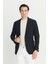%100 Pamuk Slim Fit Dar Kesim Mono Yaka Torba Cepli Blazer Ceket 1