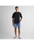Erkek Siyah Relaxed Fit Bisiklet Yaka Logolu T-Shirt 3