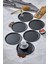 Şık 22CM Siyah Sunum Tepsisi, 6'lı Set, Avangart Tasarım 1