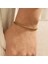 Çelik Bileklik Burgu Zincir Model 4 mm Kalınlık 18 cm Uzunluk 5 cm Ek Ayarlanabilir Altın Sarısı Gold 1