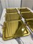 Şık Kare 6'lı Ince Kulplu Gold Kaplama Sunum Tepsisi 21X21 1