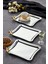 Kulp Desenli Krom Sunum Tepsisi, 22X22CM, 3'lü Set 3