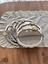 Altı Adet Papatya Aksesuarlı Oval Gümüş Tepsi, 20X25 Cm, Paslanmaz Çelik, Gri Renk 3