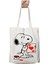 Snoopy Dog Pati Kalp Köpek Iki Tarafı Kalıcı Baskılı Yıkanabilir Okul Plaj Omuz Bez Çantası 1