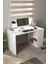 60X120 cm Smyrna Çalışma Masası Kitaplıklı Ofis Masası Bilgisayar Masası Beyaz 4