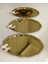 20X25 cm Altın Oval Sunum Tepsisi, 3 Adet Beyaz Kelebek Detaylı Set 1
