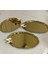 20X25 cm Altın Oval Sunum Tepsisi, 3 Adet Beyaz Kelebek Detaylı Set 3