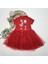 5-6-7 Yaş Flamingo Balerin Kız Baskılı Kurdela Kuşaklı Astarlı Kız Çocuk Tütü Elbise Kırmızı 1