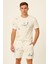 Off White Şort + T-Shirt Takım Baskılı Ekru 1