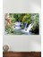Yeşil Tabiatta Şelale Yatay Cam Tablo, Modern Ev Ofis Dekoru, Hediyelik Duvar Dekorasyonu, Kırılmaz 1