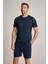 Tommy Şortlu Takım Clasic Düz Navy Blue 1
