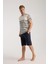 Modaserdem Erkek Krem Sıfır Yaka Kısa Kol Şortlu Pijama Takımı 3