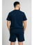 Monc Şortlu Takım Clasic Düz Navy Blue 3