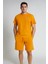 Monc Şortlu Takım Clasic Düz Turuncu 1