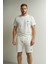 Monc Şortlu Takım Clasic Düz Beyaz 1
