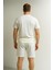 Monc Şortlu Takım Clasic Düz Beyaz 3
