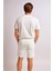 Lacco Şortlu Takım Clasic Düz Beyaz 3