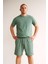 Lacco Şortlu Takım Clasic Düz Yeşil 1