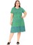 Kadın Büyük Beden Yeşil Viskon Elbise 2