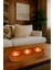 3'lü Modern Tealight Mumluk – El Yapımı Dekoratif Taş Tozu Mumluk Tepsi + 3 Adet Hediye Mum 3