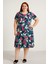 Moda Kadın Büyük Beden Viskon Iç Göstermez Çan Elbise 3