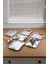 6 Adet Gri Italyan Model Büyük Papatya Gül Motifli Sunum Tepsisi 27X22 cm 2