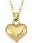 925 Ayar Gümüş 3 Boyutlu Gold Kalp Kadın Kolye (T7803) (491491) 1