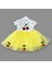 1-2-3 Yaş Payetli Kiraz Nakışlı Kiraz Etekli Kız Bebek Tütü Elbisesi Sarı 2