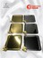 Kare 3ADET Gold Gümüş Kahve Çay Sunum Servis Tepsisi Kelebekli Gri Set 1