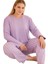 Vıvara Büyük Beden Kadın Pijama Takımı Uzun Kollu Nefes Alabilir Rahat Kalıp 3xl-5xl 3