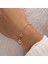 Minimal Charm Çiçek ve Kalp Altın Bileklik 1