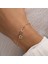 Minimal Charm Çiçek ve Kalp Altın Bileklik 2
