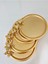 6'lı Zambak Desenli Yuvarlak Gold Servis Tepsisi, Çay, Pasta, Kahve 23 cm 2