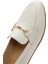Kadın Krem Deri Maskülen Loafer 25SFD350618 8