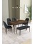 Ikon barok Desen 80X132 Açılabilir Mdf Masa Yemek Odası Takımı, Mutfak Takımı 4 Sandalye, 1 Bench 1