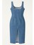 Askılı Uzun Denim Elbise 3