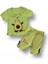 3-6 6-9 9-12 12-18 Ay Avokado Nakışlı Kısa Kollu Sweatli Şortlu 2li Kız-Erkek Bebek Takımı Yeşil 1