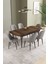 Ikon Barok Desen 80X132 Açılabilir Mdf Masa Yemek Odası Takımı, Mutfak Takımı 6 Adet Sandalye 2