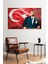 Bayrak Atatürk ve Sözü Yatay Cam Tablo, Modern Ev Ofis Dekoru, Hediyelik Duvar Dekorasyonu, Kırılmaz 2