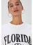 Kadın %100 Pamuk Beyaz Florida Baskılı T-Shirt 2731 3
