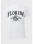 Kadın %100 Pamuk Beyaz Florida Baskılı T-Shirt 2731 5