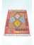 Yün Iplikten El Dokuma Kırmızı Renk Afgan Kilim 64X82 cm (0.53 M²) 2