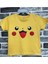 Sarı Pika Pika Pikachu Yüzü Baskılı Çocuk Tişört 1