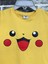 Sarı Pika Pika Pikachu Yüzü Baskılı Çocuk Tişört 3