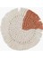 Makrome Yuvarlak Coaster Beyaz-Turuncu 20 cm 1