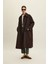 Kemerli Oversize Gabardin Trençkot Acı Kahve 9