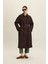 Kemerli Oversize Gabardin Trençkot Acı Kahve 12