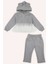 Kız Bebek Kulak Detaylı 2'li Gri-Melanj Eşofman Takım 9