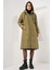 5120 Kapşonlu Uzun Şişme Mont - Haki 10