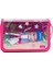 Pembe Kız Desenli Pvc Üç Bölmeli Kız Çocuk Organizer Kalemlik Kalem Kutusu -CP7002 7